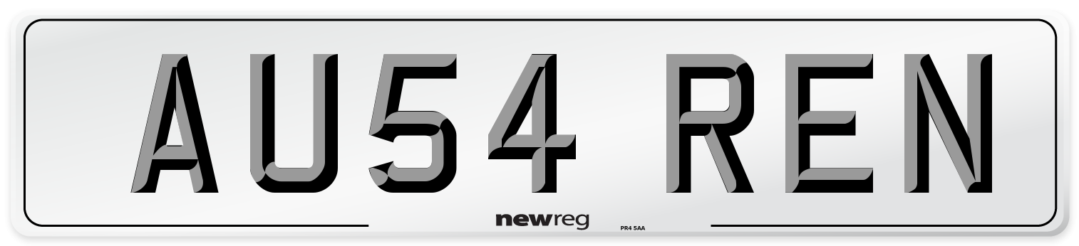 AU54 REN Number Plate from New Reg